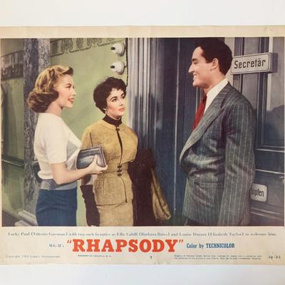 Rhapsody original 1954 vintage lobby card