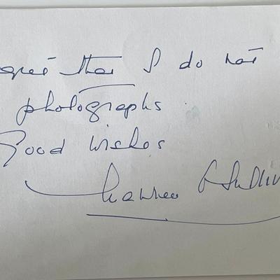 Tarzan actress Maureen O'Sullivan signed note