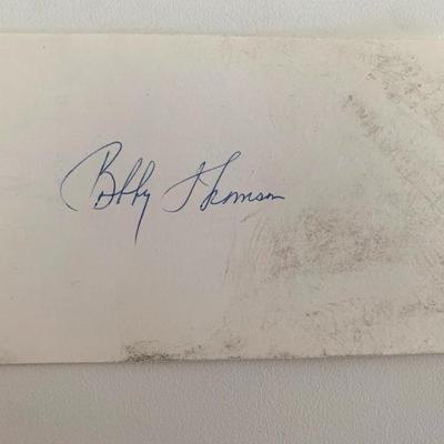 MLB star Bobby Thomson original signature