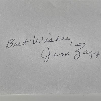 Baseball player Jim Zapp autograph note