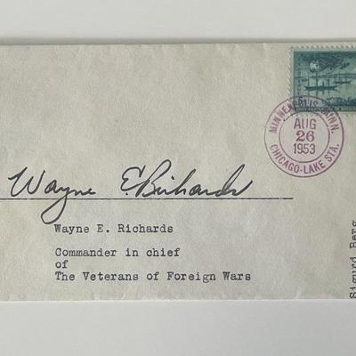 Veterans of Foreign Wars Wayne E. Richards signed cover