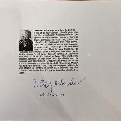 WW2 German Pilot Signed Page