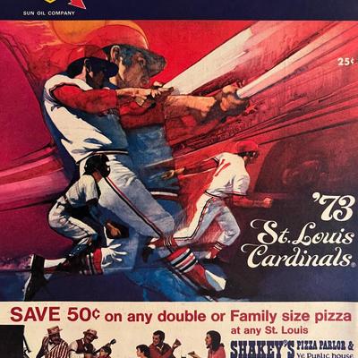 St Louis Cardinals 1973 scorecard. 8x11 inches