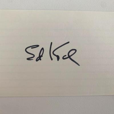 NYC Mayor Ed Koch original signature