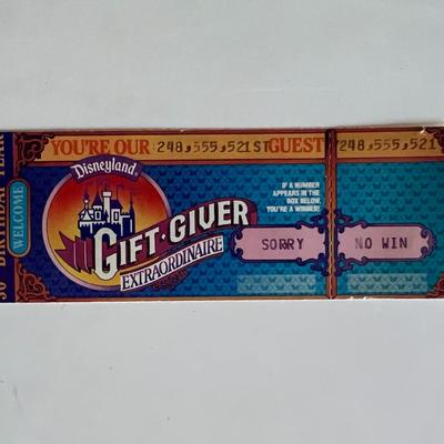 Disneyland admissions ticket- 1985