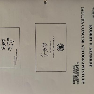 Robert F. Kennedy autograph study book. 9x11 inches