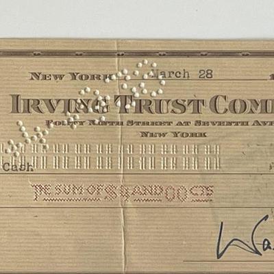 Columnist Walter Winchell signed check