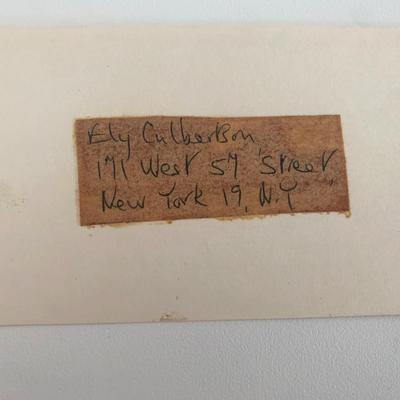 Ely Culberson original signature