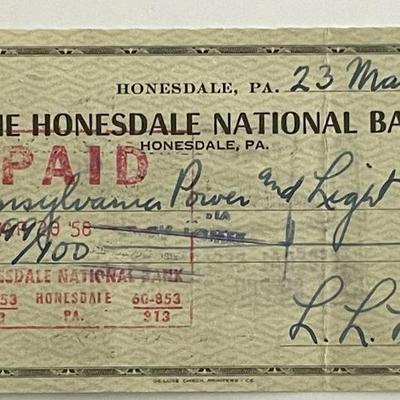 Former United States Chairman of the Joint Chiefs of Staff Lyman Lemnitzer signed check
