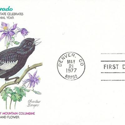 Colorado State Bird and Flower FDC
