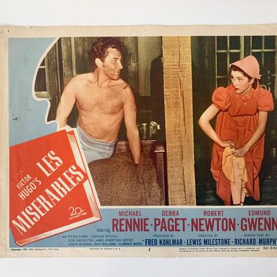 Les Misérables original 1952 vintage lobby card