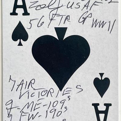 USAF Billy Edens signed playing card