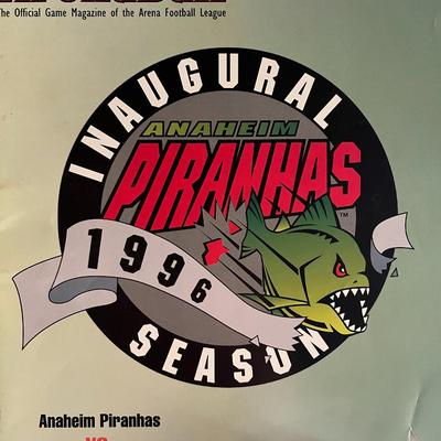 Anaheim Piranhas game magazine. Apr. 20, 1986