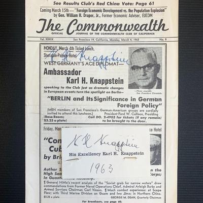 Ambassador Karl H. Knappstein Signed The Commonwealth Journal