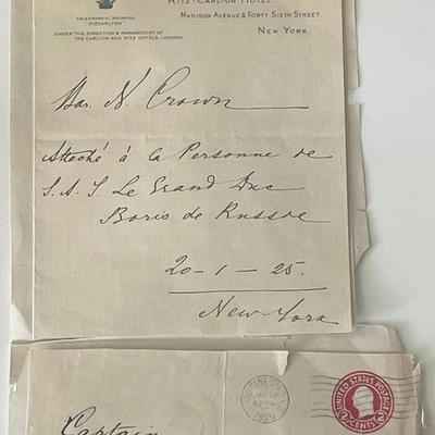 Baron Nicholas Crown signed letter