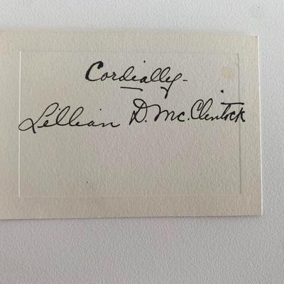 Lillian D. McClintock original signature