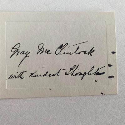 Author Gray McClintock original signature