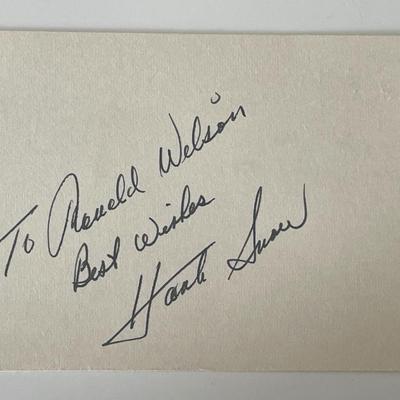 Country singer Hank Snow autograph note