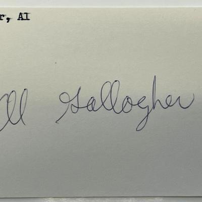Al Gallagher autograph note
