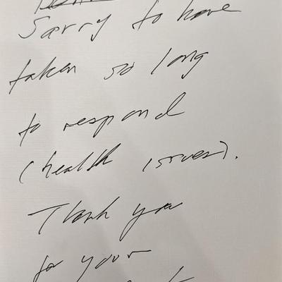 Hal Bergen Signed Note