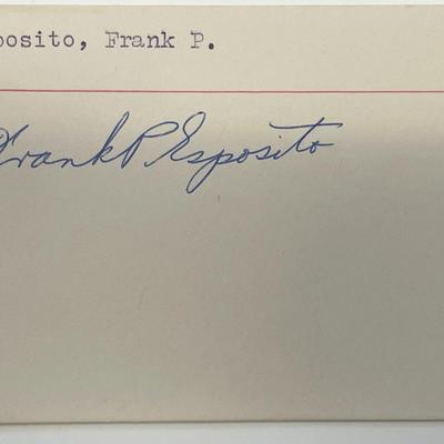 Bowling star Frank P. Esposito autograph note