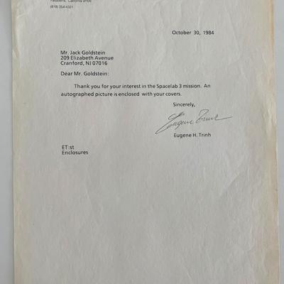Eugene H. Trinh signed letter