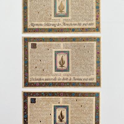 1988 United Nations set of 3 stamps