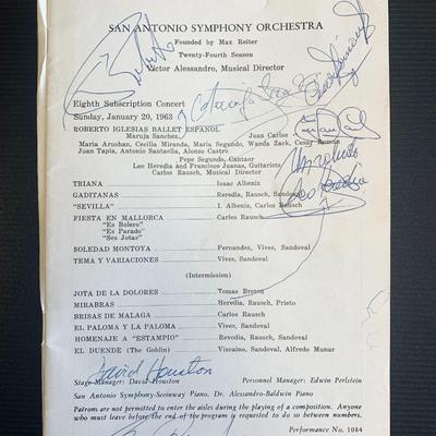 San Antonio Symphony Signed Program