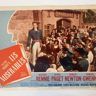 Les Misérables original 1952 vintage lobby card