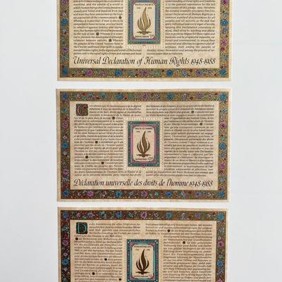 1988 United Nations set of 3 stamps