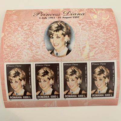 Romania Princess Diana commemorative stamp set