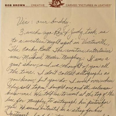 Bob Brown signed letter
