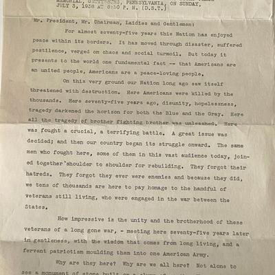 Gov. of Pennsylvania George H. Earle signed letter