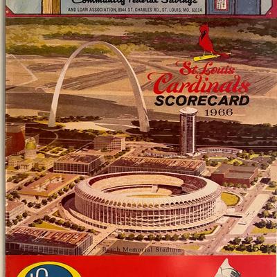 St Louis Cardinals 1966 scorecard. 8x11 inches