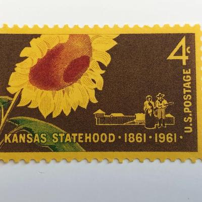 1961 4c Kansas Statehood Commemorative Stamp