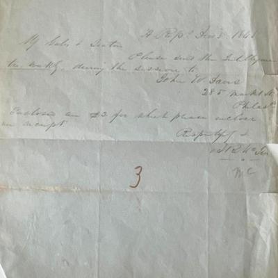 Penn. State Representative Abraham R. McIlvaine signed note