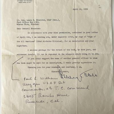 Author Ashley T. Cole signed letter