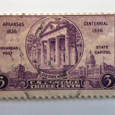 1936 3c Arkansas Centennial Stamp