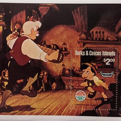 Turks & Caicos 1980 Pinocchio Souvenir Stamp Sheet