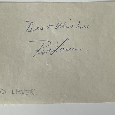 Tennis player Rod Laver autograph note