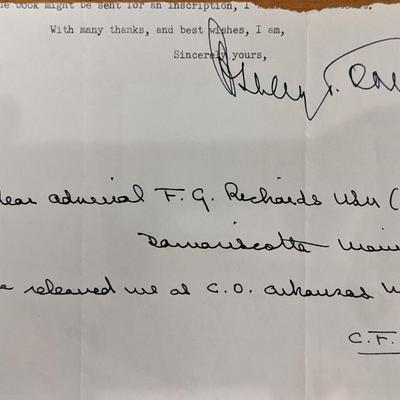 WW2 Admiral F.G. Richards Original Signature