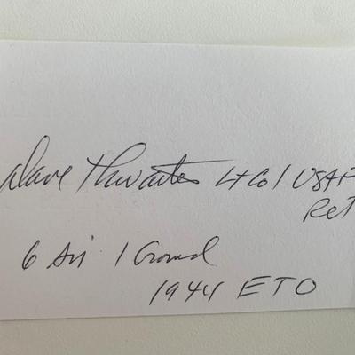 USAF Flying Ace David Thwaites original signature