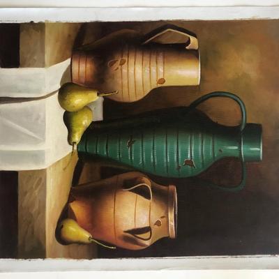 Vases and Pears Still Life original painting on canvas