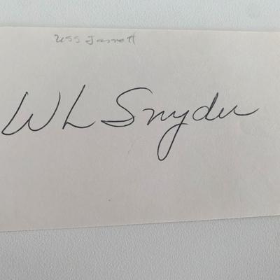WL Snyder original signature