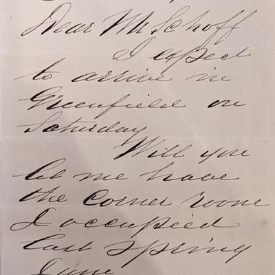 Church Deacon S. Parker Signed Note. 1894.