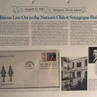 Touro Synagogue FDC. 10x13 inches