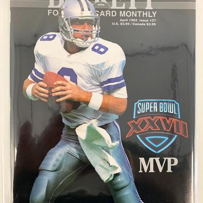 Troy Aikman Beckett Football Card Monthly Magazine April 1993 #37