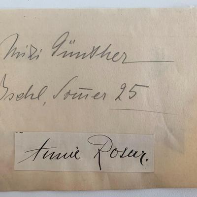 Annie Rosar original signature