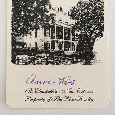 Author Anne Rice original signature