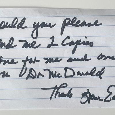 Dr Thomas Gasley signed note